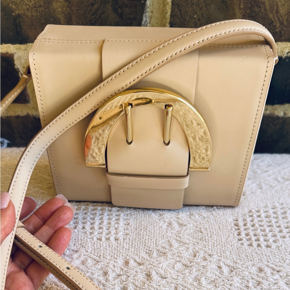 ZAC Zac Posen Cream Crossbody Bag with Gold Accent